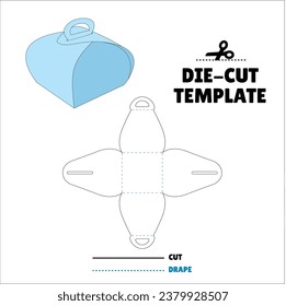 Box With Flip Lid Packaging Die Cut Template Design. 3D Mock Up. - Template Caixa de embalagem die corte modelo design. Sacola, Envelope - Caixa Trouxinha - Little bundle