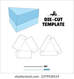 Box With Flip Lid Packaging Die Cut Template Design. 3D Mock Up. - Template Caixa de embalagem die corte modelo design. Sacola, Envelope - Caixa Triangulo - Triangle