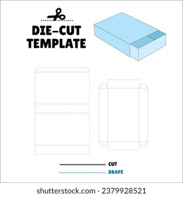 Box With Flip Lid Packaging Die Cut Template Design. 3D Mock Up. - Template Caixa de embalagem die corte modelo design. Sacola, Envelope - Caixa de Fósforo - Slize - Deslizar