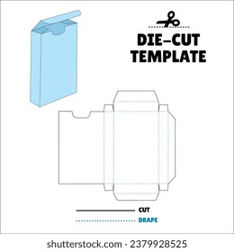 Box With Flip Lid Packaging Die Cut Template Design. 3D Mock Up. - Template Caixa de embalagem die corte modelo design. Sacola, Envelope