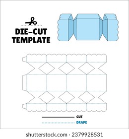 Box With Flip Lid Packaging Die Cut Template Design. 3D Mock Up. - Template Caixa de embalagem die corte modelo design. Sacola, Envelope - Caixa Bala - Candy