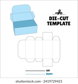 Box With Flip Lid Packaging Die Cut Template Design. 3D Mock Up. - Template Caixa de embalagem die corte modelo design. Scalloped Vertical Candy Box - Sweet - Doce