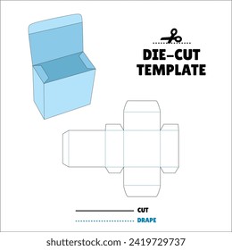 Box With Flip Lid Packaging Die Cut Template Design. 3D Mock Up. - Template Caixa de embalagem die corte modelo design. Scalloped Vertical Candy Box - Sweet - Doce - Chocolate