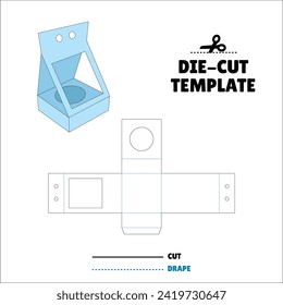 Box With Flip Lid Packaging Die Cut Template Design. 3D Mock Up. - Template Caixa de embalagem die corte modelo design.