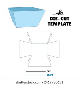 Box With Flip Lid Packaging Die Cut Template Design. 3D Mock Up. - Template Caixa de embalagem die corte modelo design.