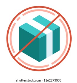 Box with a fobid icon vector illustration in flat color design