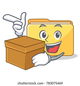 With box folder character cartoon style