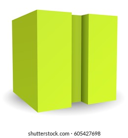 Box font I color green 3D style.