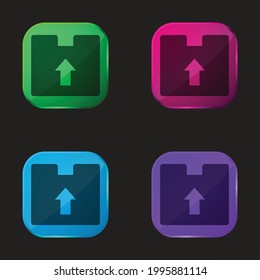 Box four color glass button icon