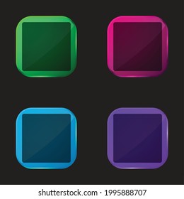 Box four color glass button icon