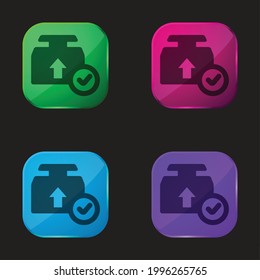 Box four color glass button icon