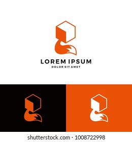 box fox cube tail logo vector download