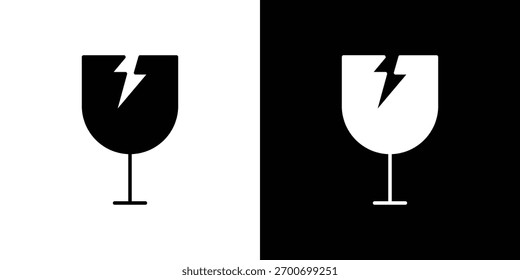 Conceito de design de ícone frágil de caixa.