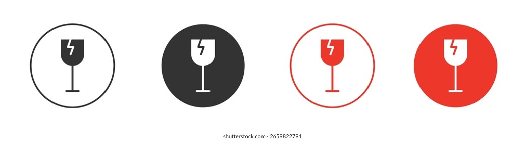 Box fragile icon for logo, vector sign symbol for design
