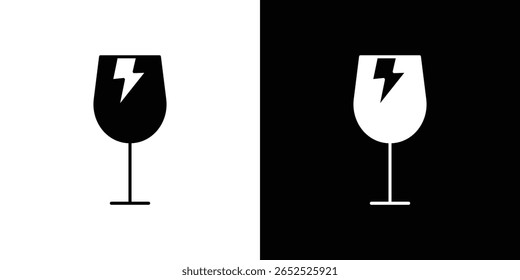 Box fragile icon symbol collection. Flat vector stock illustration.