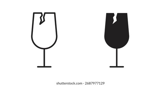 Ícone de caixa frágil para designs da Web. conjunto de ícones de estrutura de tópicos e clipart