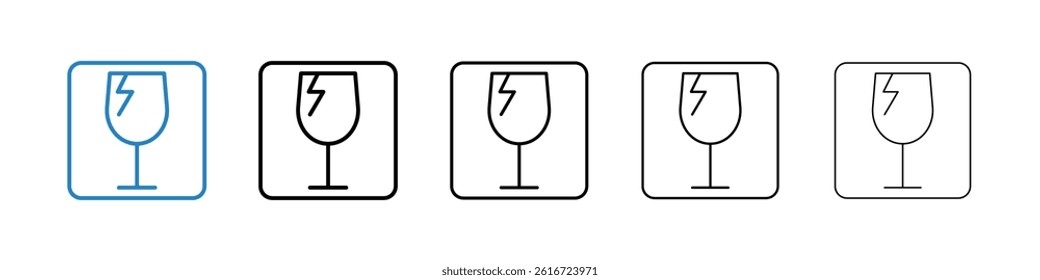 Box fragile icons collection vectors for web ui