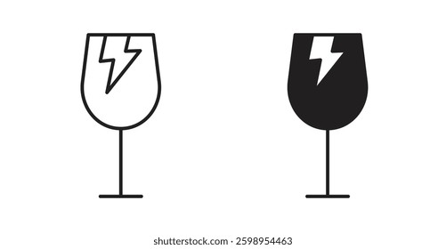 Box fragile vector line icon illustration collection.