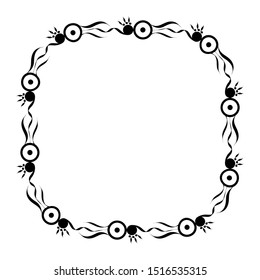 box frame motifs, ornament frames, floral frames, frame shapes in black isolated white background.