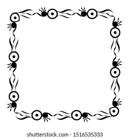 box frame motifs, ornament frames, floral frames, frame shapes in black isolated white background.