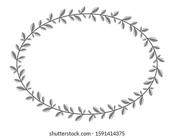 box frame in the style of branches and leaves. natural floral border style. Delimiter forms green leaves.