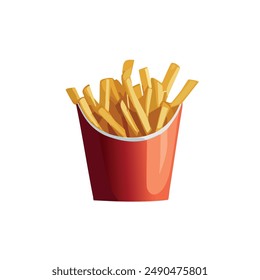 box of french fries flat vector illustration