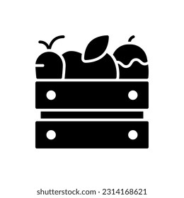 Box with fruits and vegetables icon