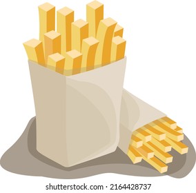 a box of fry potato stick fast food vector illustration potatoes french fries