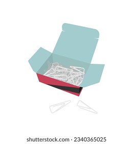 a box full of paper clips. vector illustration