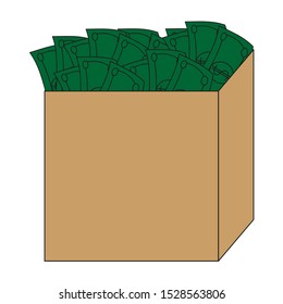 Box full of paper money