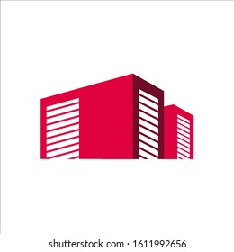box garage public self storage Logo design vector illustration