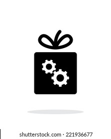 Box with gear icon on white background. Vector illustration.