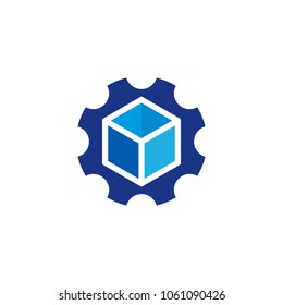 Box Gear Logo Icon Design