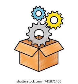 box with gears machine