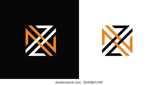 BOX WITH GEOMETRIC 7 N Z LETTERS LOGO DESIGN IDEA VECTOR