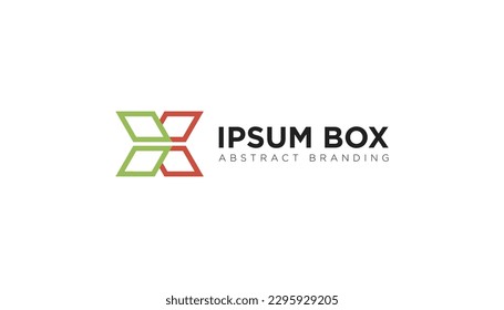 Box geometry Logo. Colorful line seamless style