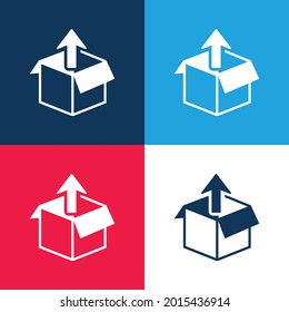 Box Get Out blue und red vier color minimal icon set