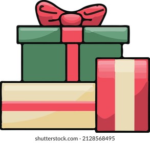  box gift bow flat christmas
