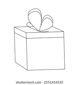 Box for a gift. Drawing of a gift. Vector illustration