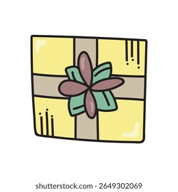 box gift hand drawing element birthday party 