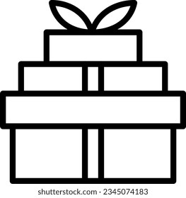 Box Gift Lady Outline Icon