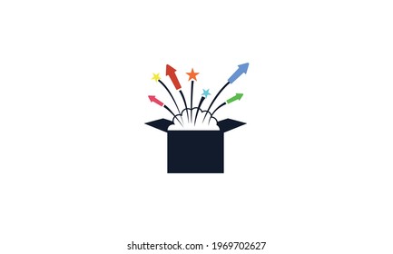 Box Gift logo vector icon illustration