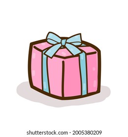 Box gift on white background.