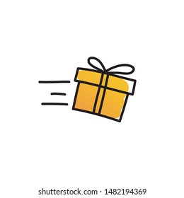 box of gift on white isolate background.