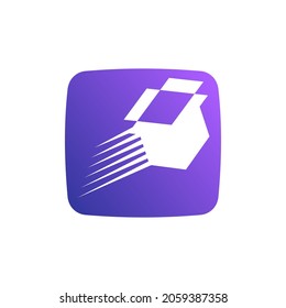 Box gift online app tech vector logo design