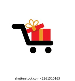 Box gift present icon vector logo design