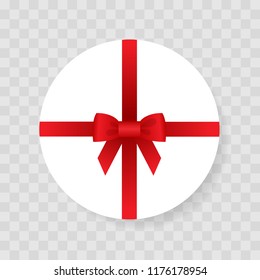 Box, gift with a red bow. Vector illustration