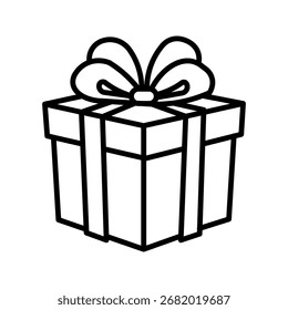  box, gift box vector icon white on background
