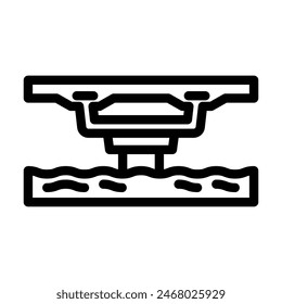box girder bridge line icon vector. box girder bridge sign. isolated contour symbol black illustration