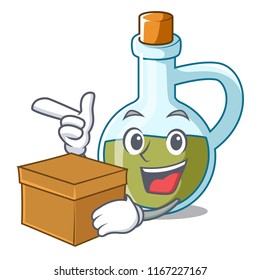 With box glass bottle premium olive oil character